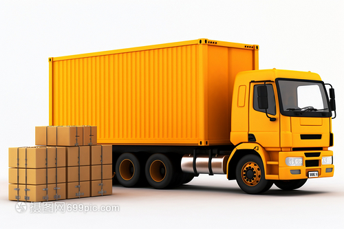 黄色的运输车 现代物流的流动风景线